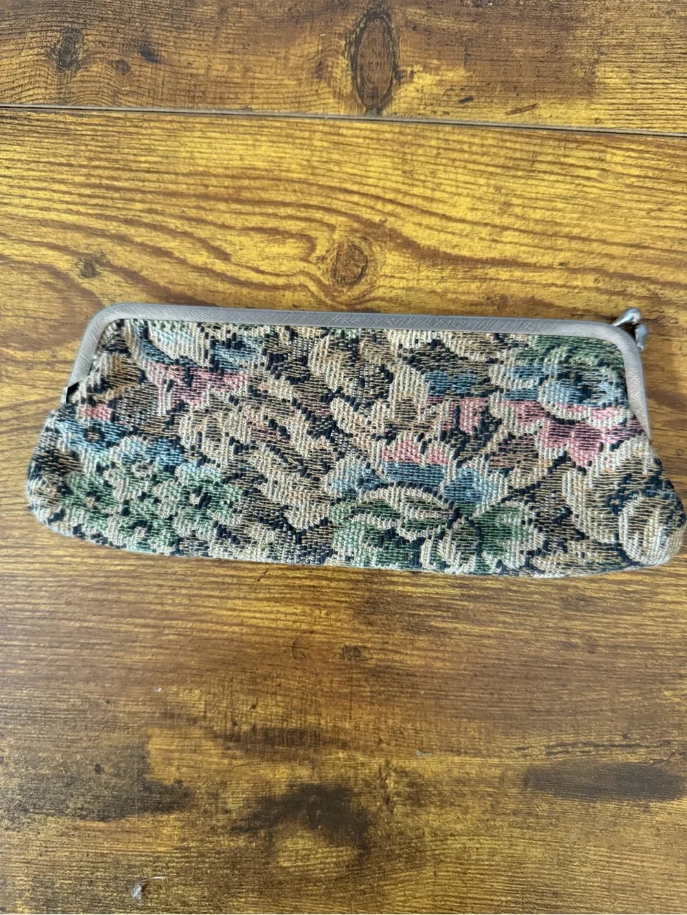 Vintage Rosanne Floral Tapestry Eyeglass Case Kiss Lock Fabric Optical Case USA